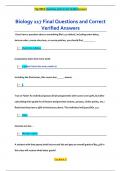 Biology 117 Final Questions and Correct  Verified Answers