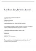 NAB Exam Questions and Answers - Care, Services & Supports