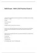 NAB Exam - NHA LOS Practice Exam 2 Questions and Answers