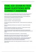 FAML 430- EXAM #3 TEST BANK QUESTIONS WITH CORRECT ANSWERS