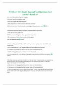 WVSSAC 2021 Part 2 Baseball Test Questions And Answers Rated A+