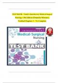 TEST BANK For Timby's Introductory Medical-Surgical Nursing, 13th American Edition by Donnelly-Moreno, All Chapters 1 to 72 complete Verified editon ISBN:9781975172237