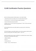 CLMS Certification Practice  Exam Questions and Answers