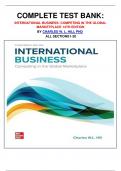 COMPLETE TEST BANK: INTERNATIONAL BUSINESS: COMPETING IN THE GLOBAL MARKETPLACE 14TH EDITION BY CHARLES W. L. HILL PHD   ALL   SECTIONS 1-20