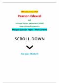 Official summer 2024 Pearson Edexcel GCE In A Level Further Mathematics (9FM0) Paper 02 Pure Mathematics Merged Question Paper + Mark Scheme