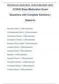 CCSH2 Sleep Medication Exam Questions with Complete Solutions | Rated A+