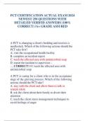 PCT CERTIFICATION ACTUAL EXAM 2024 NEWEST 250 QUESTIONS WITH DETAILED VERIFID ANSWERS (100% CORRECT) /A+ GRADE ASSURED