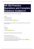 NR 283 Practice Questions and Complete Solutions Graded A+