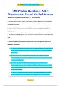 CMC Practice Questions - AACN Questions and Correct Verified Answers