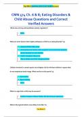 CMN 574 Ch. 6 & 8; Eating Disorders &  Child Abuse Questions and Correct  Verified Answers