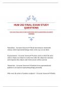 HUM 202 FINAL EXAM STUDY QUESTIONS WITH GUARANTEED ACCURATE ANSWERS 