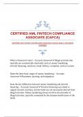 CERTIFIED AML FINTECH COMPLIANCE ASSOCIATE (CAFCA) EXAM |ACCURATE ANSWERS