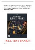  Test Bank For Multinational Business Finance 16th Edition Author:David Eiteman, Arthur Stonehill, Michael Moffett 100% Complete Original With Verified  Questions And Answers A+ Grade