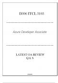 (D306) ITCL 3103 - Azure Developer Associate - Latest OA Review Q & S 2024