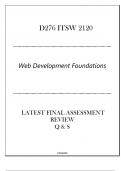 (D276) ITSW 2120 Web Development Foundations - Latest FA Review Q & S 2024