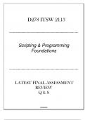 (D278) ITSW 2113 Scripting & Programming Foundations - Latest FA Review Q & S 2024