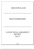 (D303) ITCL 2100 Azure Fundamentals - Latest FA Review Q & S 2024.