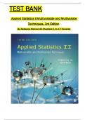 Test Bank For Applied Statistics II Multivariable and Multivariate Techniques, 3rd Edition by Rebecca Warner  All 1-17 Chapters Covered ,Latest Edition, ISBN:9781544398723