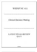 WHNP-NU 611 Clinical Decision Making - Latest Finals Review Q & S 2024