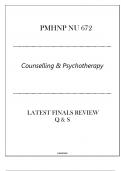 PMHNP-NU 672 Counselling & Psychotherapy - Latest Finals Review Q & S 2024