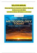 Test Bank for Meteorology Today: An Introduction to Weather, Climate, and the Environment 13th Edition, by Donald and Henson, All 1-20 Chapters Covered ,Latest Edition, ISBN:9780357452073,