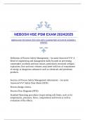 NEBOSH HSE PSM EXAM 20242025 WITH GUARANTEED ACCURATE ANSWERS |VERIFIED