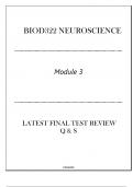 BIOD322 Neuroscience (Module 3) Latest Final Test Review Q & S 2024