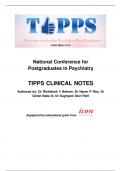  Psychiatry Postgraduates CLINICAL SUMMARY NOTES  