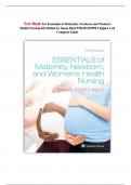 Test Bank For Essentials of Maternity, Newborn, and Women's Health Nursing 4th Edition by Susan Ricci 9781451193992 Chapter 1-24 Complete Guide 2024|2025