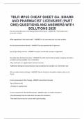 TDLR MPJE CHEAT SHEET GA- BOARD AND PHARMACIST LICENSURE (PART ONE) QUESTIONS AND ANSWERS WITH SOLUTIONS 2025