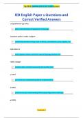 IEB English Paper 1 Questions and  Correct Verified Answers