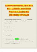 Randomized Practice Final TCFP FF2 | Questions and Correct Answers | Latest Update 2024/2025 | 100% PASS