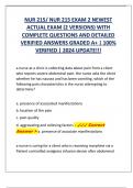 NUR 215/ NUR 215 EXAM 2 NEWEST  ACTUAL EXAM (2 VERSIONS) WITH  COMPLETE QUESTIONS AND DETAILED  VERIFIED ANSWERS GRADED A+ | 100%  VERIFIED | 2024 UPDATE!!!