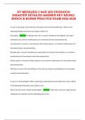 ATI MEDSURG 2 NUR 265/ ER/SHOCK/  DISASTER DETAILED ANSWER KEY NEUROSHOCK & BURNS PRACTICE EXAM 2024-2026