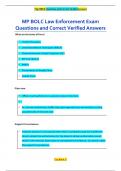 MP BOLC Law Enforcement Exam Questions and Correct Verified Answers