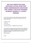 NSG 6440 PREDICTOR EXAM  (2024/2025) ACTUAL EXAM TEST  BANK COMPREHENSIVE QUESTIONS  AND CORRECT DETAILED ANSWERS  ||ALREADY GRADED A+ || LAEST  VERSION! 