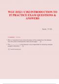 WGU D322 / C182 INTRODUCTION TO  IT PRACTICE EXAM QUESTIONS &  ANSWERS