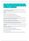 ASA 101 BASIC KEELBOAT SAILING EXAM TEST BANK QUESTIONS WITH CORRECT ANSWERS   