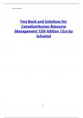 Test Bank and Solution Manual for Canadian Human Resource Management 12th Canadian Edition;9781259654923; by Hermann Schwind.