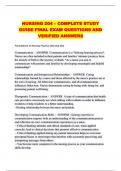 NURSING 204 – COMPLETE STUDY GUIDE FINAL EXAM QUESTIONS AND VERIFIED ANSWERS