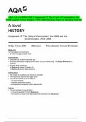 AQA A-Level HISTORY Component 2T The Crisis of Communism: the  USSR and the Soviet Empire, 1953–2000 Question Paper & Marking Scheme 