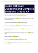 Scuba SSI Exam Questions and Complete Solutions Graded A+