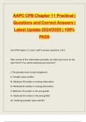 AAPC CPB Chapter 11 Practical | Questions and Correct Answers | Latest Update 2024/2025 | 100% PASS