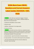 BCBA Mock Exam OBHS | Questions and Correct Answers | Latest Update 2024/2025 | 100% PASS