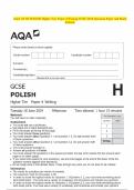 AQA GCSE POLISH Higher Tier Paper 4 Writing JUNE 2024 Question Paper and Mark Scheme