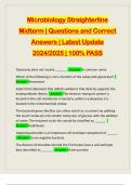 Microbiology Straighterline Midterm | Questions and Correct Answers | Latest Update 2024/2025 | 100% PASS