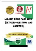 LML4807 EXAM PACK 2025  {DETAILED QUESTIONS AND ANSWERS }