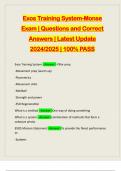 Exos Training System-Monse Exam | Questions and Correct Answers | Latest Update 2024/2025 | 100% PASS