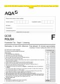 AQA GCSE POLISH Foundation Tier Paper 1 Listening JUNE 2024 Question Paper and Mark Scheme