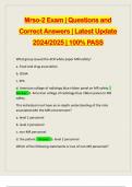 Mrso-2 Exam | Questions and Correct Answers | Latest Update 2024/2025 | 100% PASS